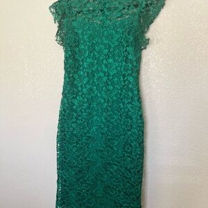 Enfocus Studio Teal Lace Midi Dress